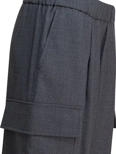 Semper Grey Polyester Trousers In Gray