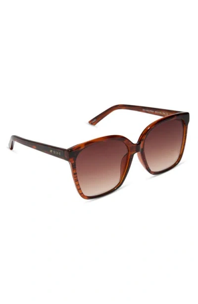 Diff Hazel 58mm Gradient Square Sunglasses In Brown