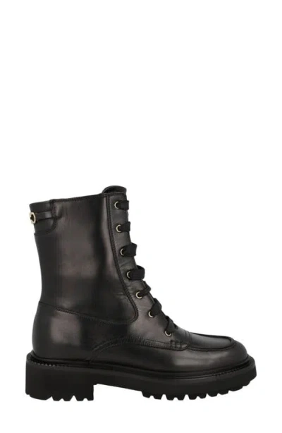 Ferragamo Black 30 Gancini Leather Biker Boots In Black