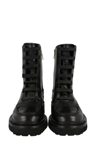 Ferragamo Black 30 Gancini Leather Biker Boots In Black