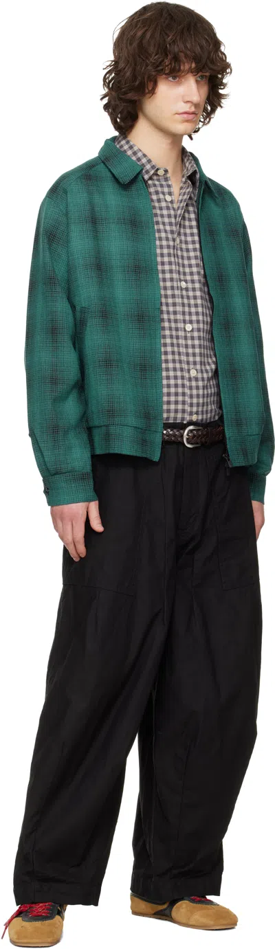 Needles Sport Wool Blend Collared Casual Jacket In Green