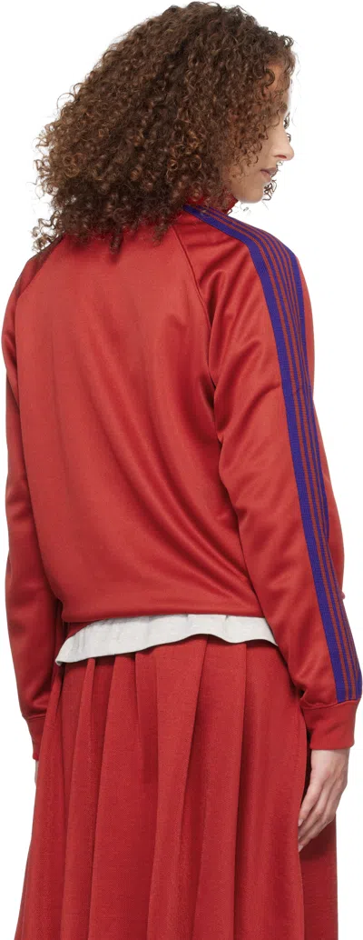 Needles Red Poly Smooth Track Jacket In Red