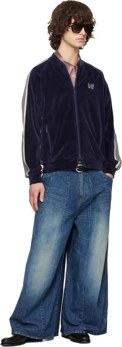 Needles Blue H.d. Buggy Jeans In Blue