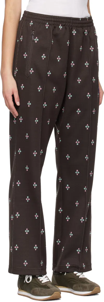 Needles Brown Poly Jacquard Lounge Pants In Brown