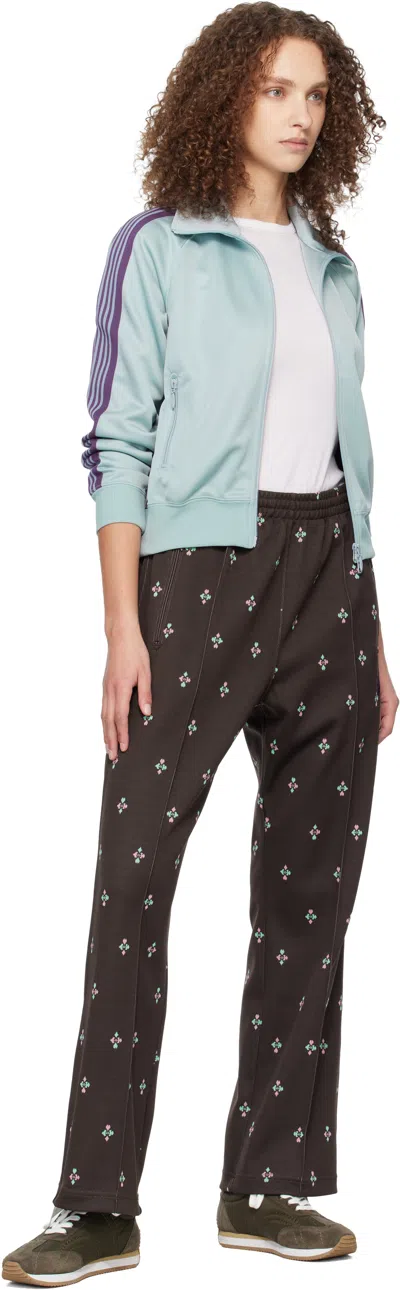 Needles Brown Poly Jacquard Lounge Pants In Brown