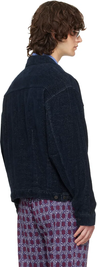 Needles Navy Darts Bottom Jacket In Blue