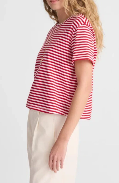 Madewell The Boxy Crop Tee In Soft Slub Festival Red In Pink