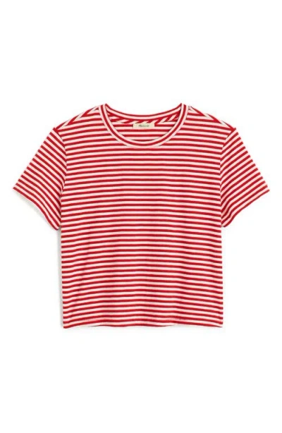 Madewell The Boxy Crop Tee In Soft Slub Festival Red In Pink