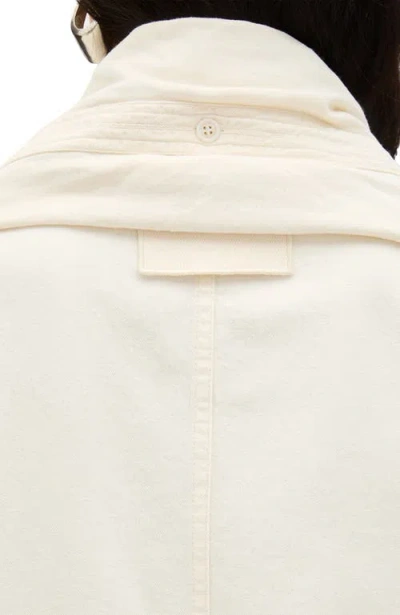Another Tomorrow Chambray Bow Blouse In White