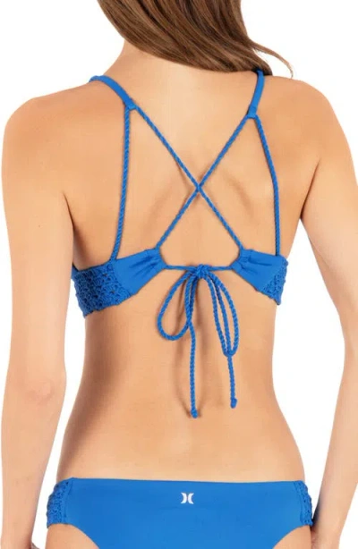 Hurley Macramé Bikini Top In Blue