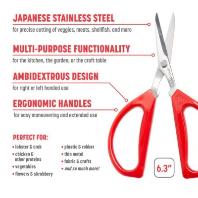 Joyce Chen Original Unlimited Kitchen Scissors 2-pack In Red