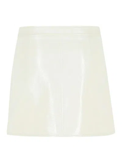 Courrèges Reedition Button Detail Polyester Blend Miniskirt In White