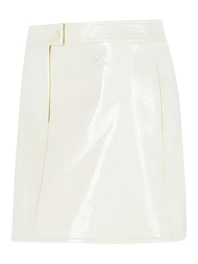Courrèges Reedition Button Detail Polyester Blend Miniskirt In White