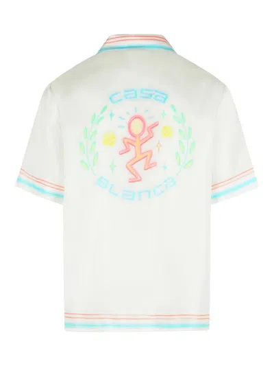 Casablanca Men White Relaxed Embroidered Shirt, M Luxury For Men Darveys