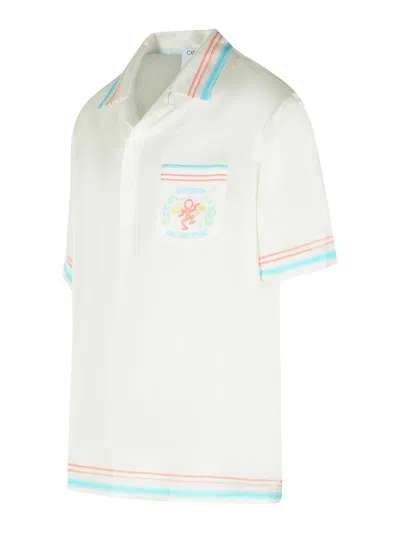 Casablanca Men White Relaxed Embroidered Shirt, M Luxury For Men Darveys