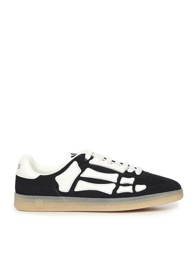 Amiri Pacific Bones Black Low Top Sneakers With Logo Patch On The Tongue And Logo Lettering On The Heel In In Black