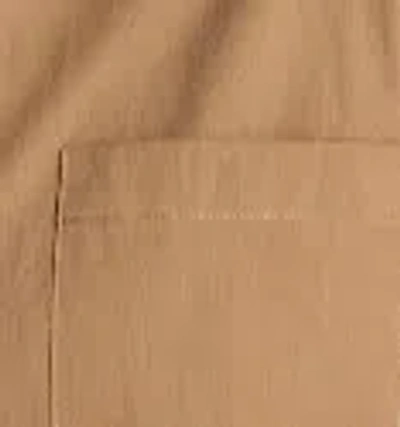 Kenneth Cole Poplin Cropped Short Sleeve Shirt In Brown