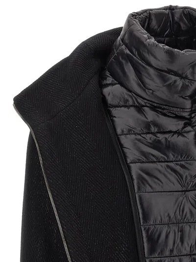 Herno Virgin Wool Coat With High Neck In Black