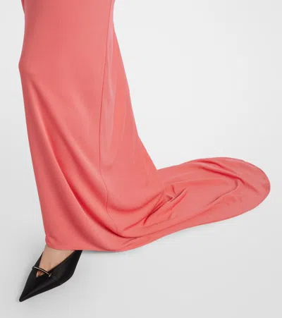 Tom Ford Open-back Asymmetric Knotted Crepe-jersey Maxi Dress In White