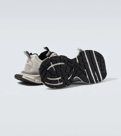 Balenciaga 3xl Split Logo Nylon And Mesh Sneakers In Gray