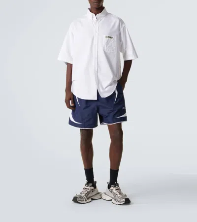 Balenciaga 3xl Split Logo Nylon And Mesh Sneakers In Gray