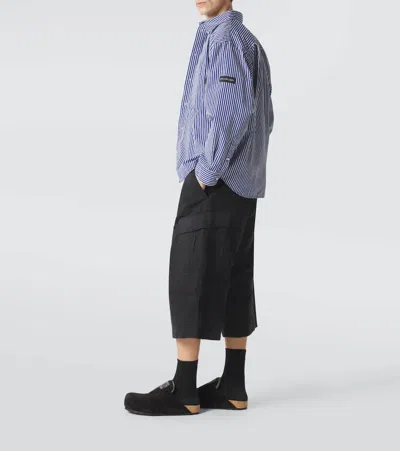 Balenciaga Dumbo Sabot In Distressed Suede Calfskin Men In Black