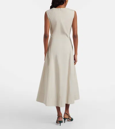 Oscar De La Renta Sleeveless Porcelain Flowers-print Midi Day Dress In Animal Print