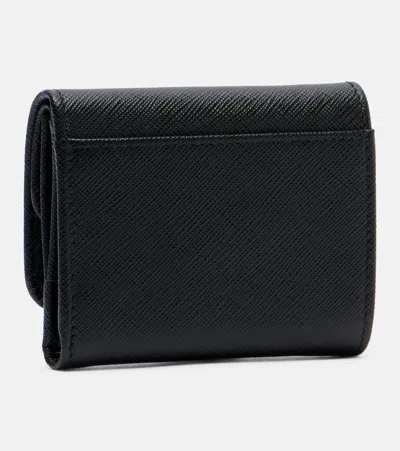 Prada Saffiano Small Leather Wallet In Black
