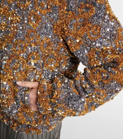Dries Van Noten Vinnia Sequinned Bomber Jacket In Multi