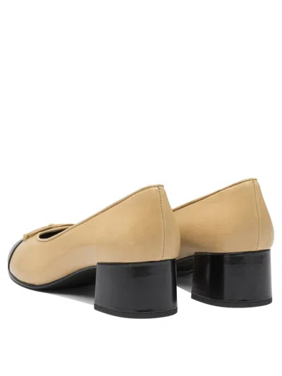 Tory Burch Beige Heeled Shoes With Rounded Toe In Brown