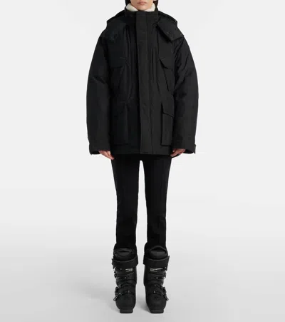 Saint Laurent Technical Canvas Down Jacket In Black