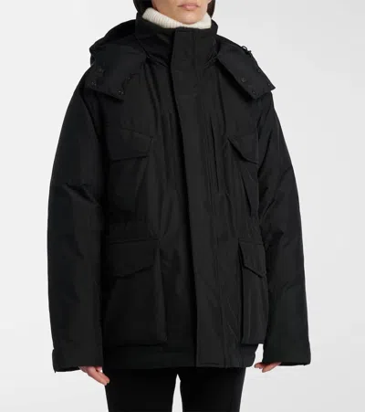 Saint Laurent Technical Canvas Down Jacket In Black