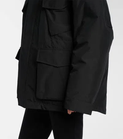 Saint Laurent Technical Canvas Down Jacket In Black