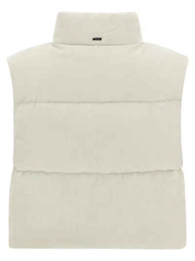 Herno Velvet Sleeveless Down Jacket In Neutral