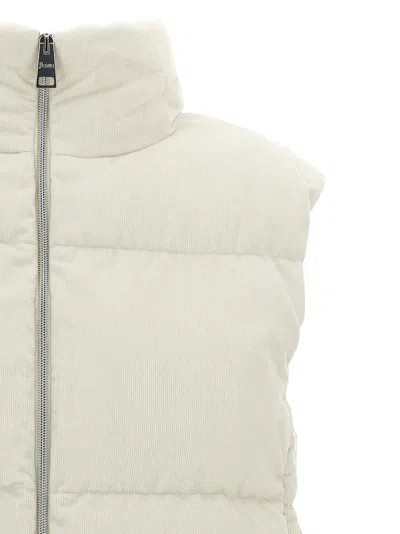 Herno Velvet Sleeveless Down Jacket In Neutral