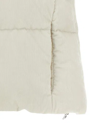 Herno Velvet Sleeveless Down Jacket In Neutral