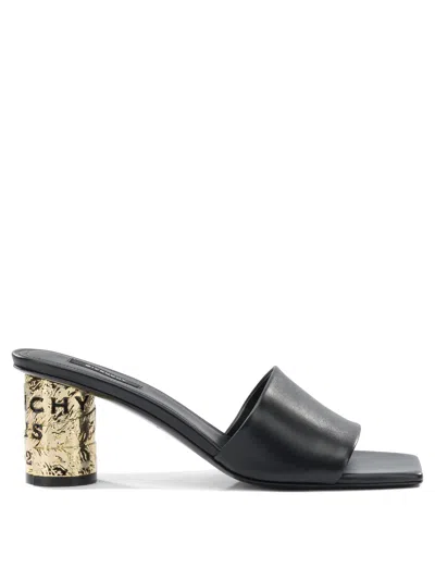 Givenchy 65mm Logo Heel Leather Mule Sandals In Multi