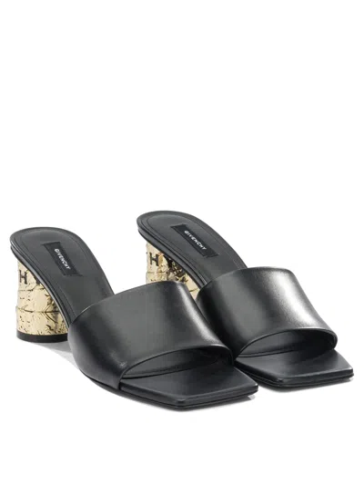 Givenchy 65mm Logo Heel Leather Mule Sandals In Multi