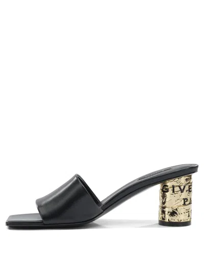 Givenchy 65mm Logo Heel Leather Mule Sandals In Multi