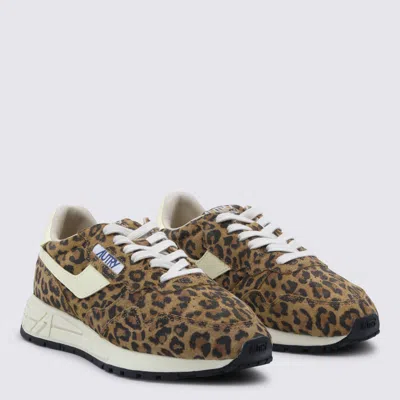 Autry Reelwind Low Sneakers In Leopard Suede And Rutaa Leather Shoes In Multi
