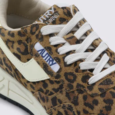 Autry Reelwind Low Sneakers In Leopard Suede And Rutaa Leather Shoes In Multi