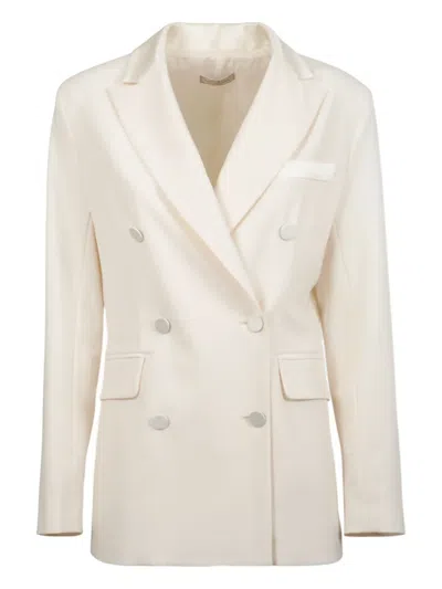 Antonelli Double-breasted Button Blazer In Neutral