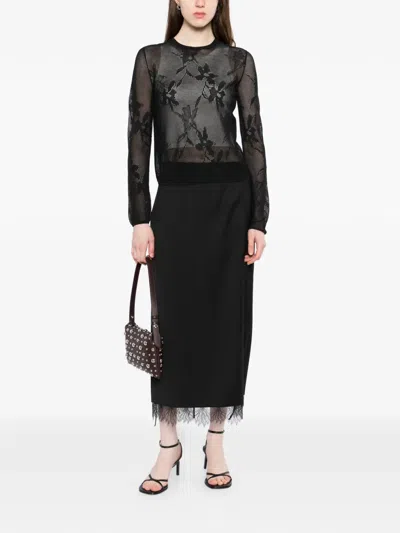 Less Jacquard Top In Black