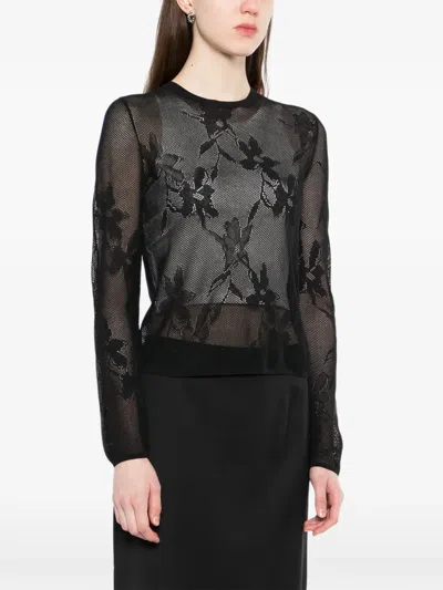 Less Jacquard Top In Black