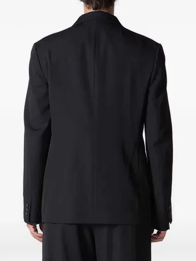 Y's Wool Button Blazer In Black