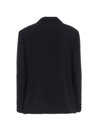 Y's Wool Button Blazer In Black