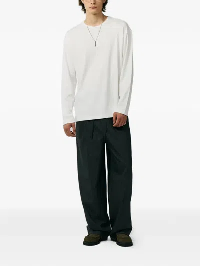 Dunst Buttoned Long-sleeve T-shirt In White