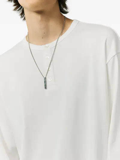 Dunst Buttoned Long-sleeve T-shirt In White