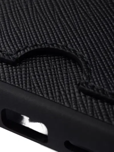Prada Iphone 17 Pro Max Leather Phone Case In Black