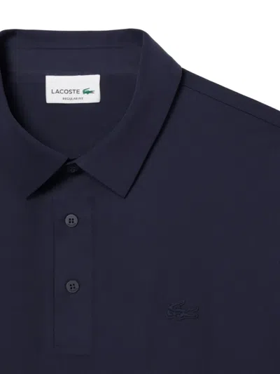 Lacoste Stretch Cotton Paris Regular Fit Polo Shirt In Navy Blue